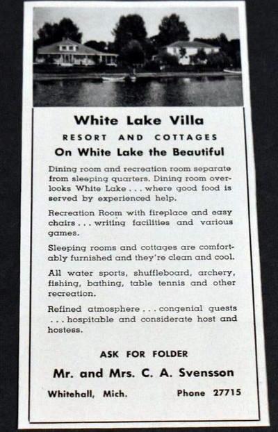 White Lake Villa Resort - Vintate Flyer (newer photo)